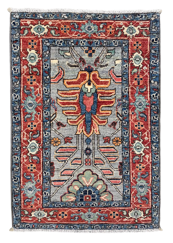 2'2"x3'2" Karaja Hand Knotted