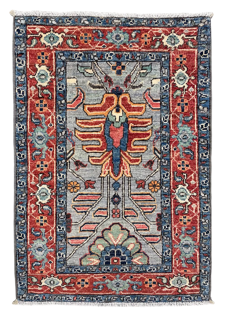 2'2"x3'2" Karaja Hand Knotted