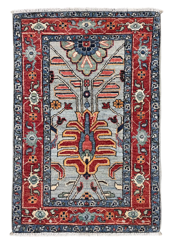 2'2"x3'2" Karaja Hand Knotted