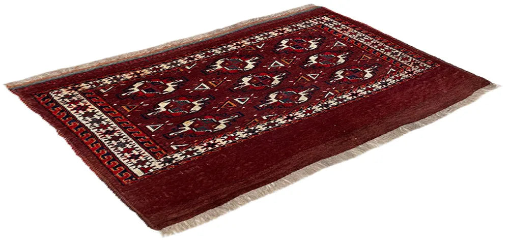 2'4"3'9" Yomud Juwal Hand Knotted