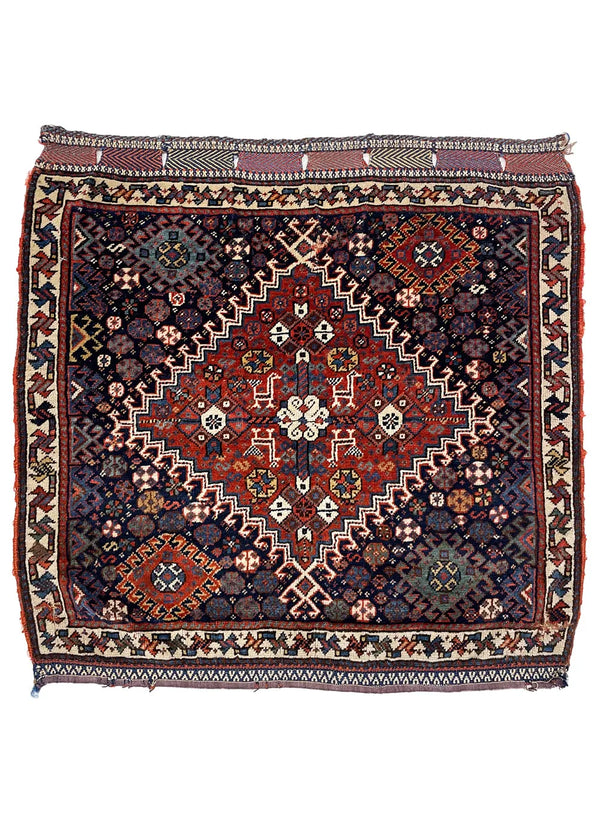 2'4"x2'5" Qashqai Khordjin Hand Knotted