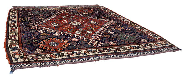 2'4"x2'5" Qashqai Khordjin Hand Knotted
