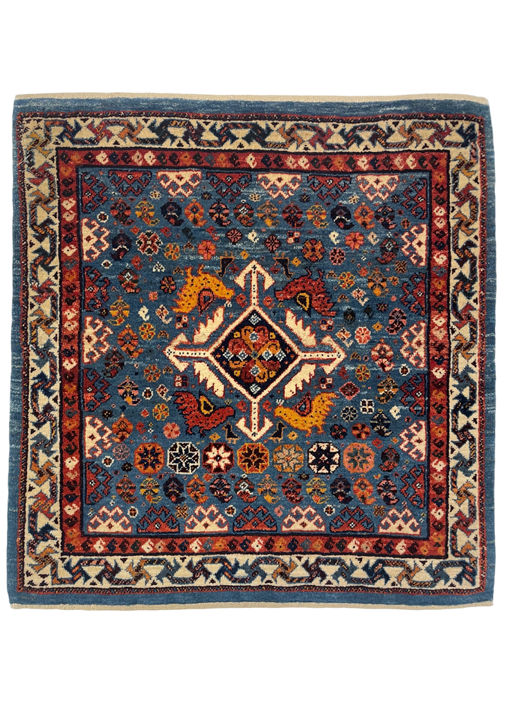 2'4"x2'6" Qashqai Hand Knotted