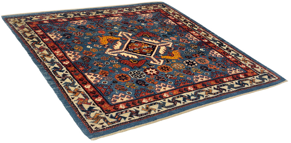 2'4"x2'6" Qashqai Hand Knotted