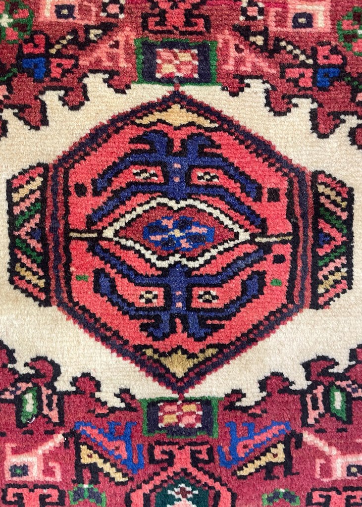 2'4"x3'1" Hamadan Hand Knotted