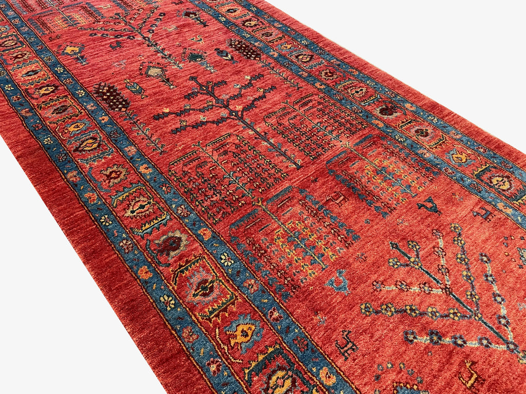 2'6"x10'1" Khamsehbaf Hand Knotted