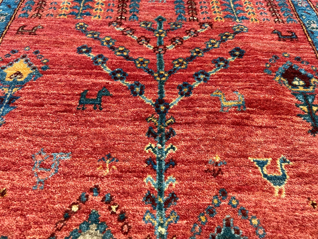 2'6"x10'1" Khamsehbaf Hand Knotted