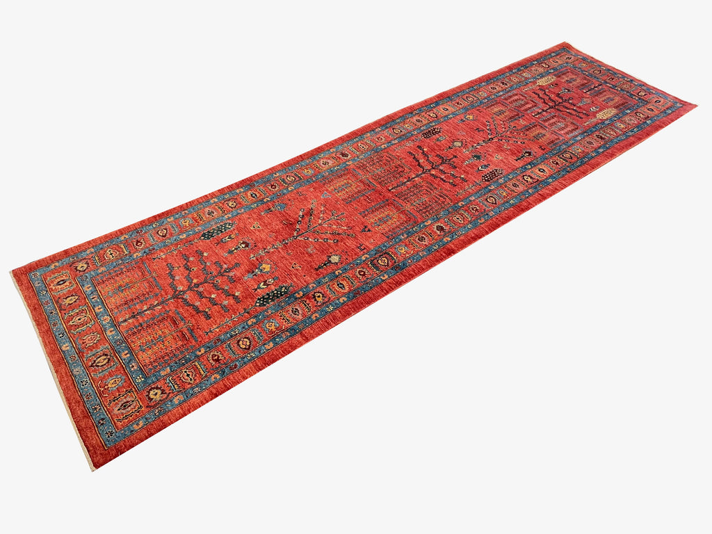 2'6"x10'1" Khamsehbaf Hand Knotted