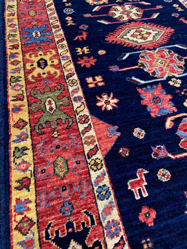 2'6"x11'9" Aspen Blue Hand Knotted