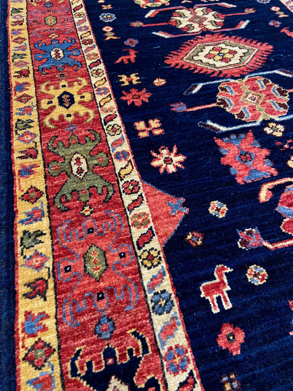 2'6"x11'9" Aspen Blue (s) Hand Knotted