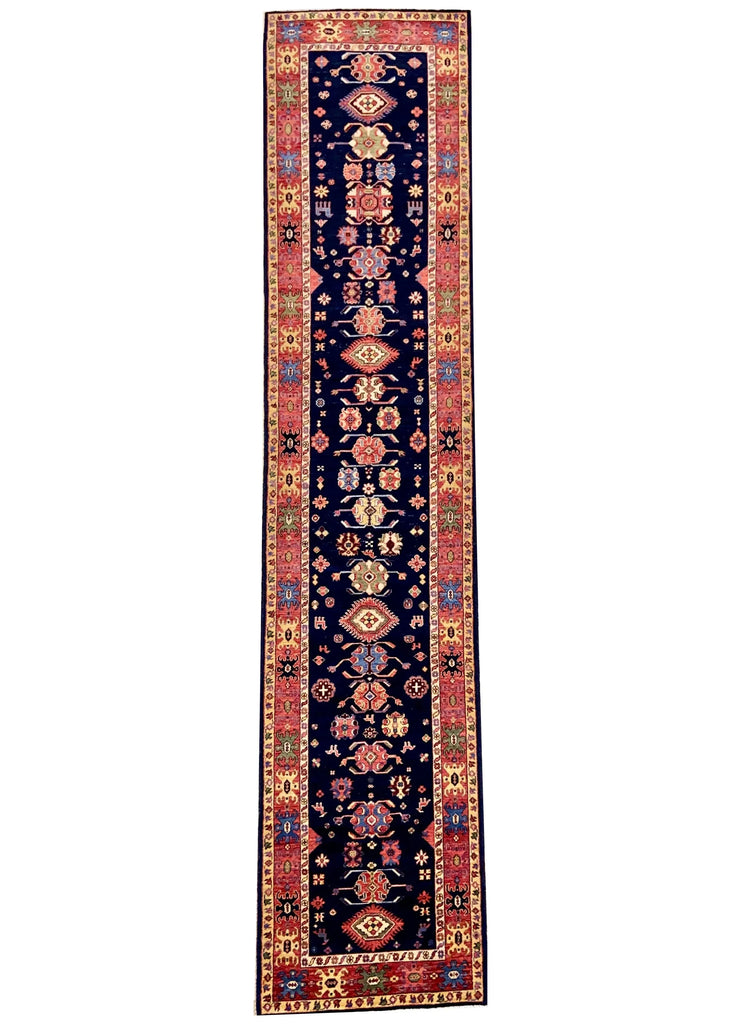 2'6"x11'9" Aspen Blue (s) Hand Knotted