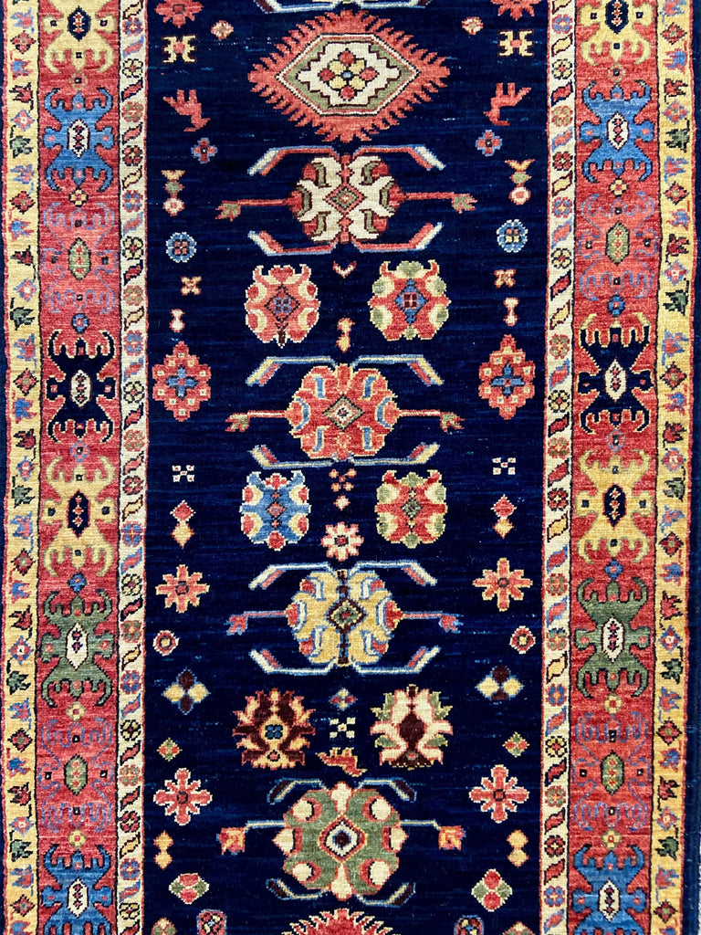 2'6"x11'9" Aspen Blue (s) Hand Knotted