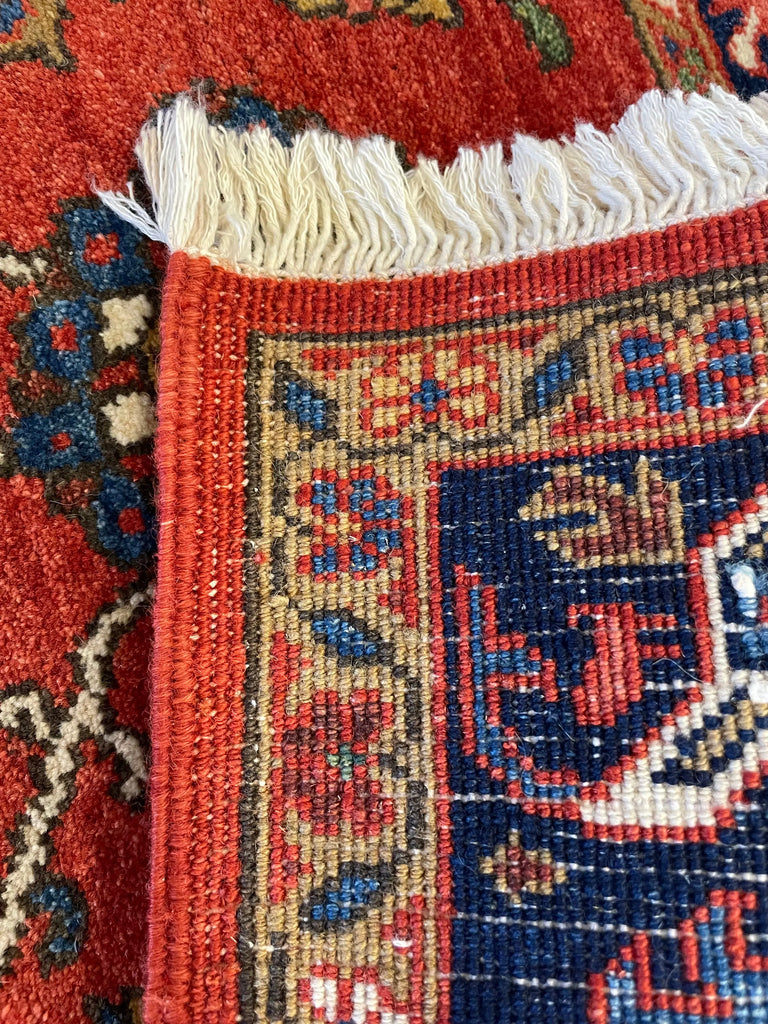 2'6"x12'8" Heriz Hand Knotted