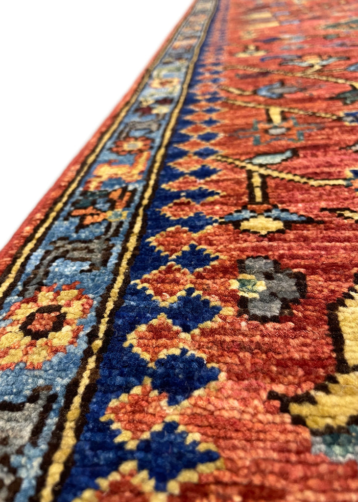 2'6"x13'9" Karaja Hand Knotted