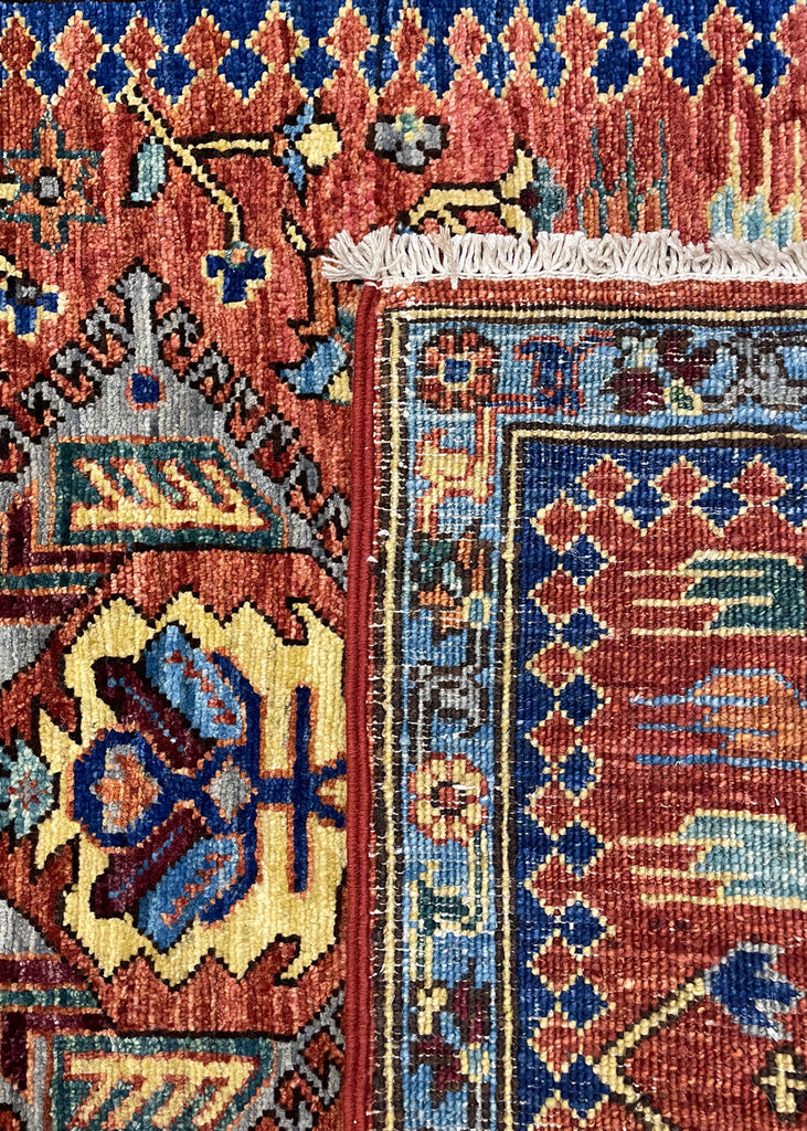 2'6"x13'9" Karaja Hand Knotted