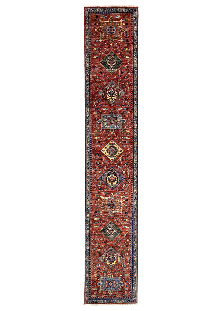 2'6"x13'9" Karaja Hand Knotted