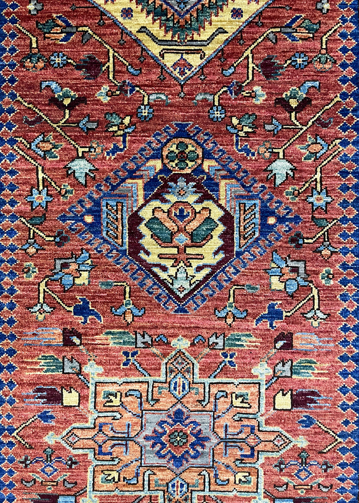 2'6"x13'9" Karaja Hand Knotted
