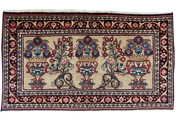 2'6"x4'6" Afshar Hand Knotted