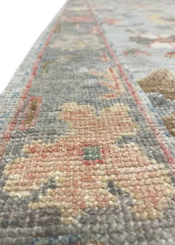 2'6"x9'8" Oushak Hand Knotted