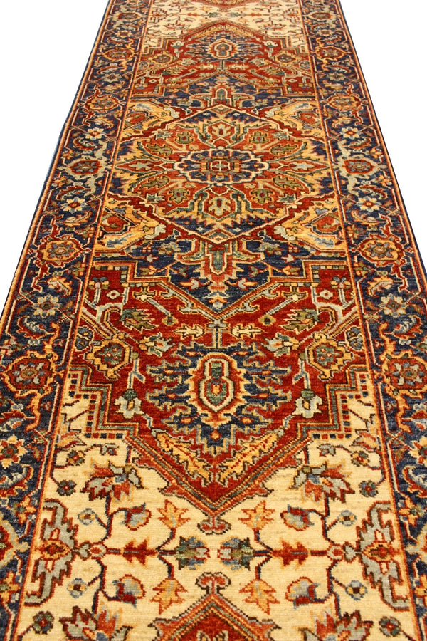 2'7"x11'2" Kainaat Heriz Hand Knotted