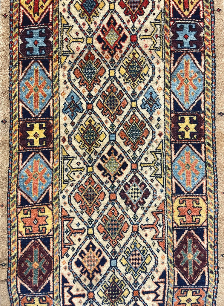 2'7"x12'1" Shah Saven (s) Hand Knotted