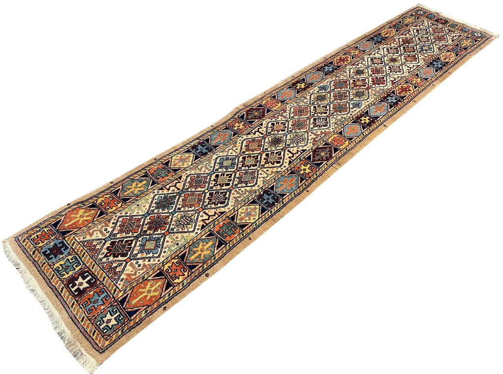 2'7"x12'1" Shah Saven (s) Hand Knotted
