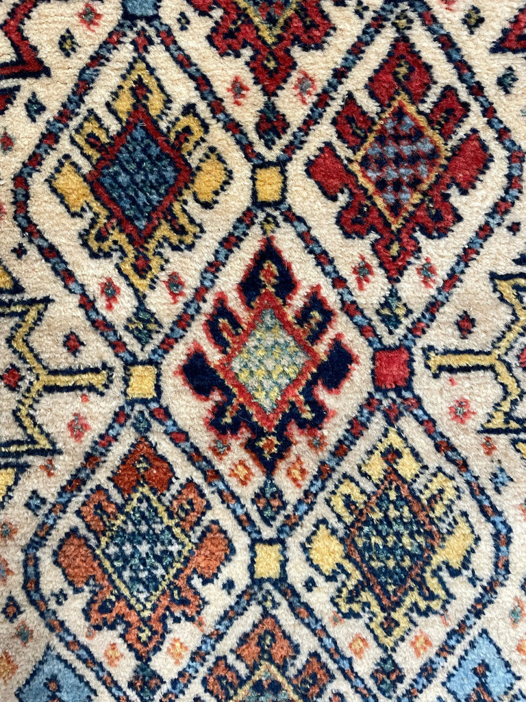 2'7"x12'1" Shah Saven (s) Hand Knotted
