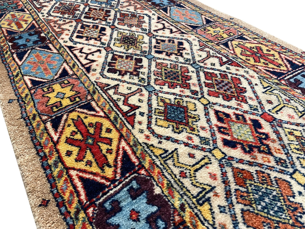 2'7"x12'1" Shah Saven (s) Hand Knotted