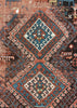 2'7"x3'2" Borchalou Kazak Fragment Hand Knotted
