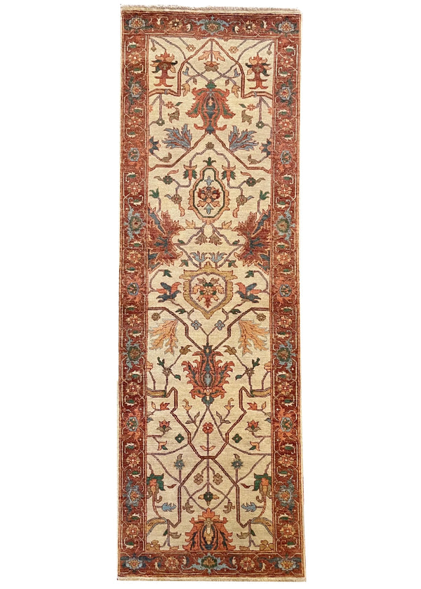 2'7"x8' Fine Indo-Tabriz Hand Knotted