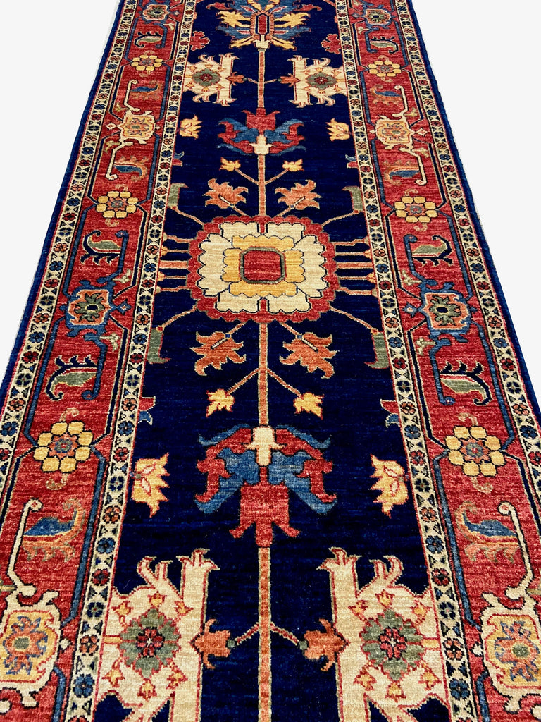 2'7"x9' Afghan-Heriz Hand Knotted