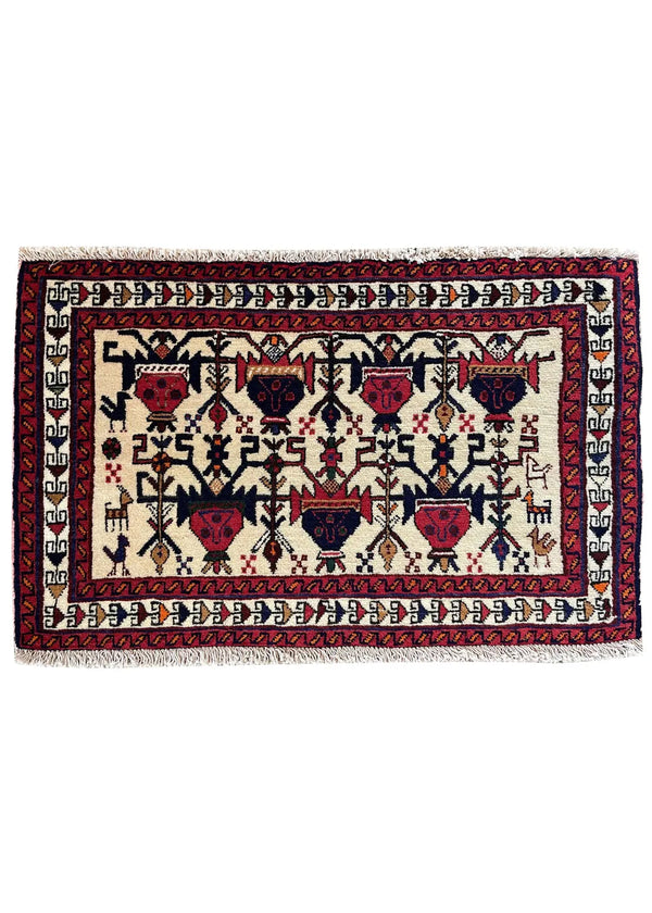 2'8"x1'8" Afshar Balsht Hand Knotted