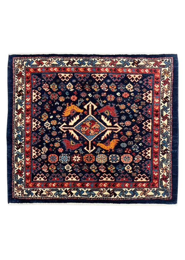 2'8"x2'4" Qashqai Hand Knotted