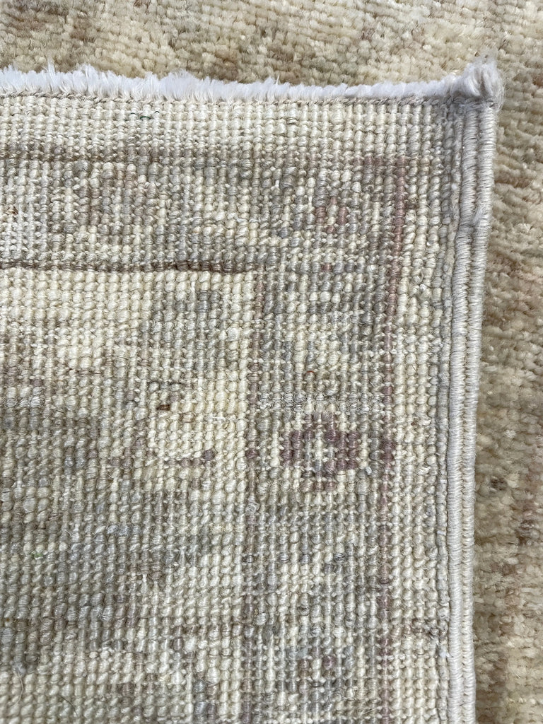 2'8"x9'9" White Wash Peshawar Hand Knotted