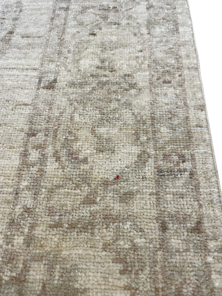 2'8"x9'9" White Wash Peshawar Hand Knotted