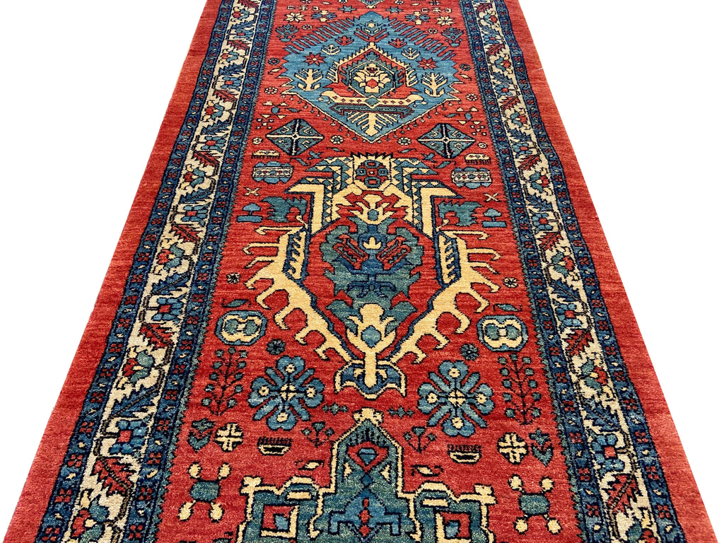 2'9"x10'1" Karaja Hand Knotted
