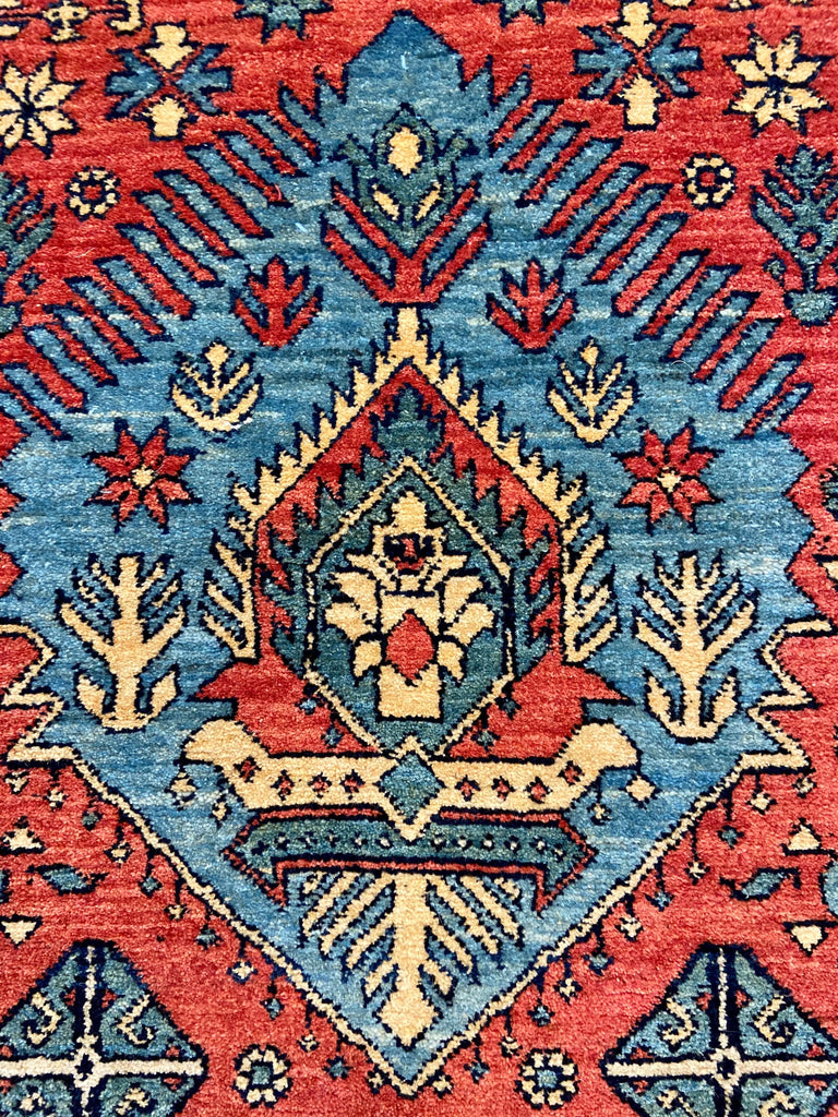 2'9"x10'1" Karaja Hand Knotted