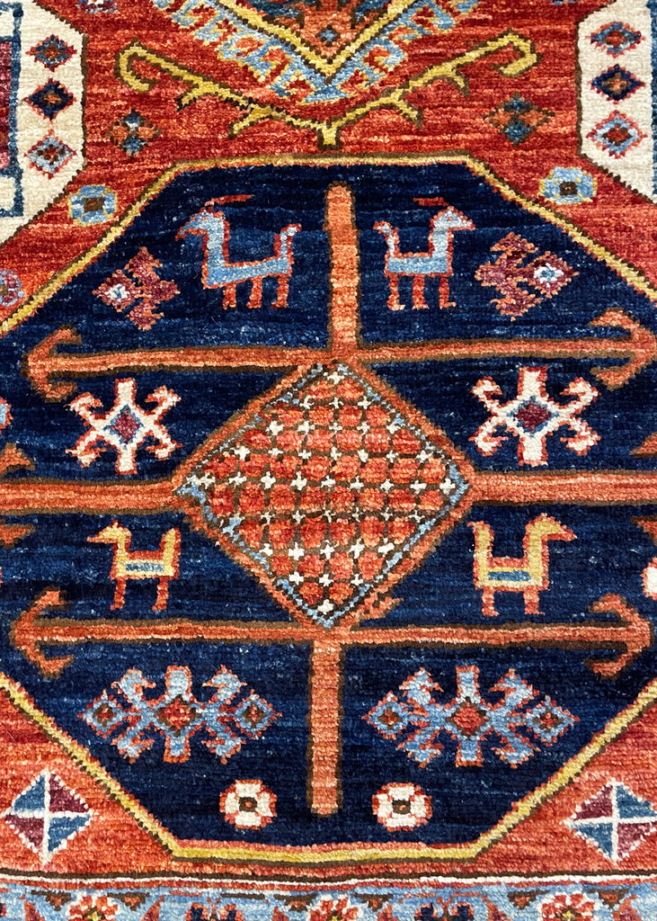 2'9"x10'9" Karaja Hand Knotted