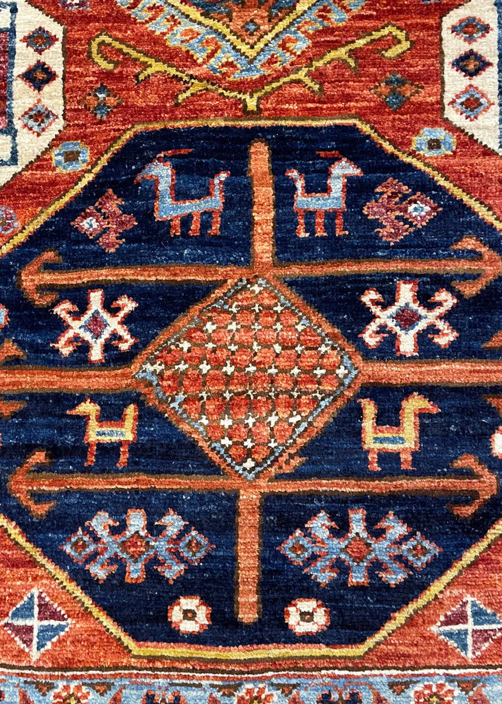 2'9"x10'9" Karaja Hand Knotted