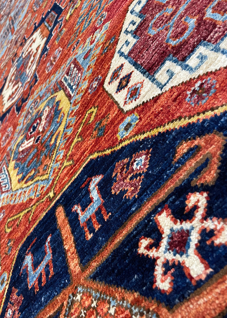 2'9"x10'9" Karaja Hand Knotted