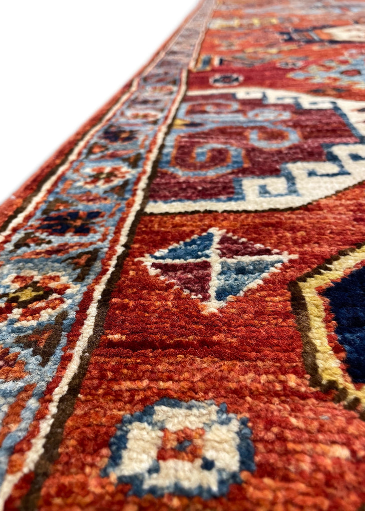 2'9"x10'9" Karaja Hand Knotted