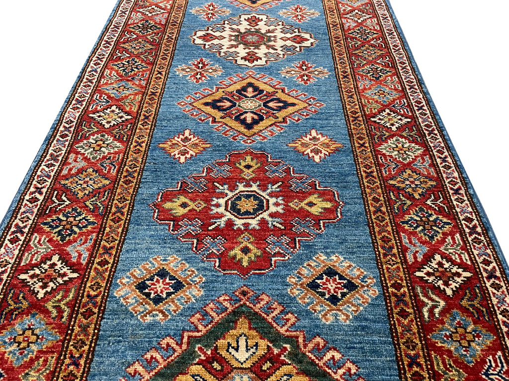 2'9"x10' Afghan-Kazak Hand Knotted