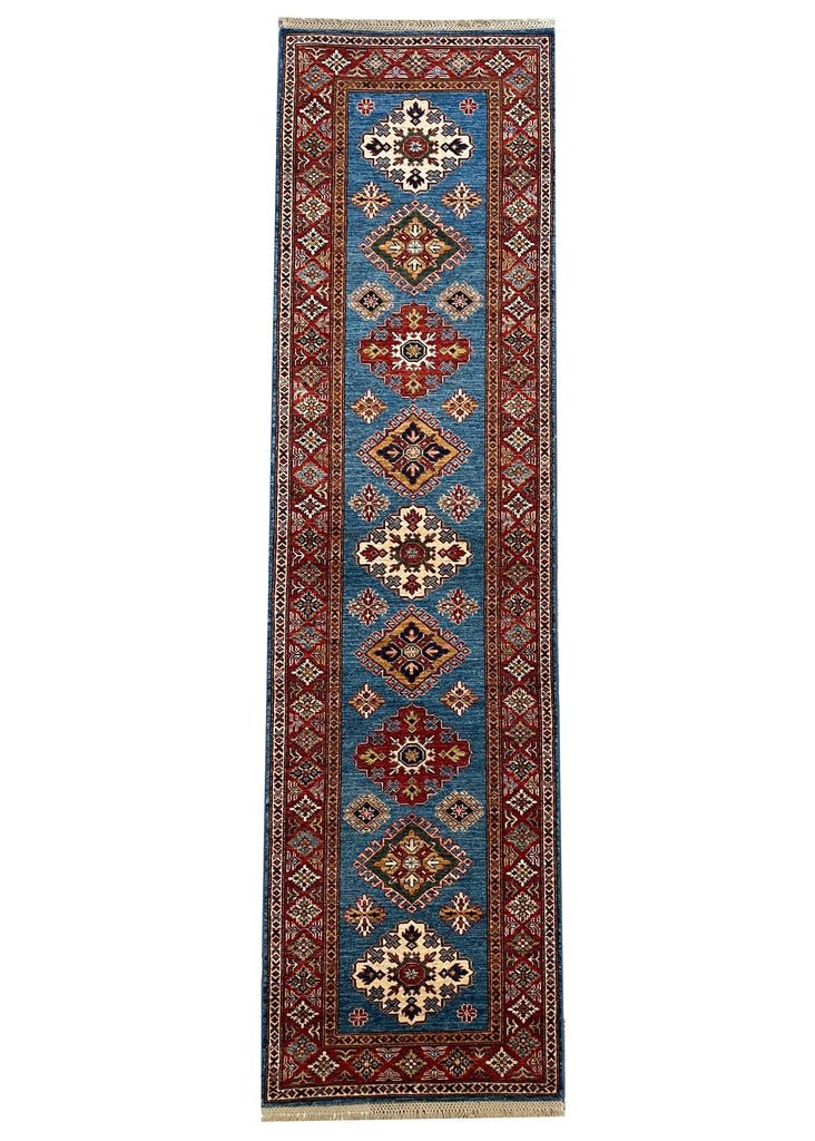 2'9"x10' Afghan-Kazak Hand Knotted