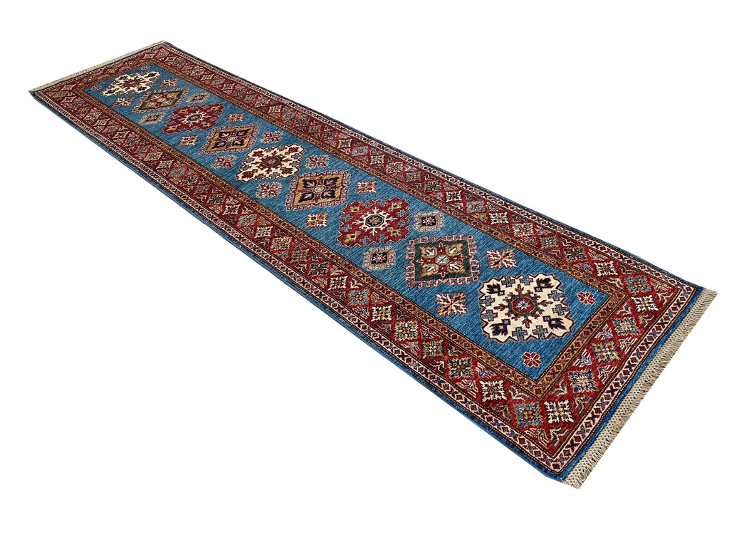2'9"x10' Afghan-Kazak Hand Knotted