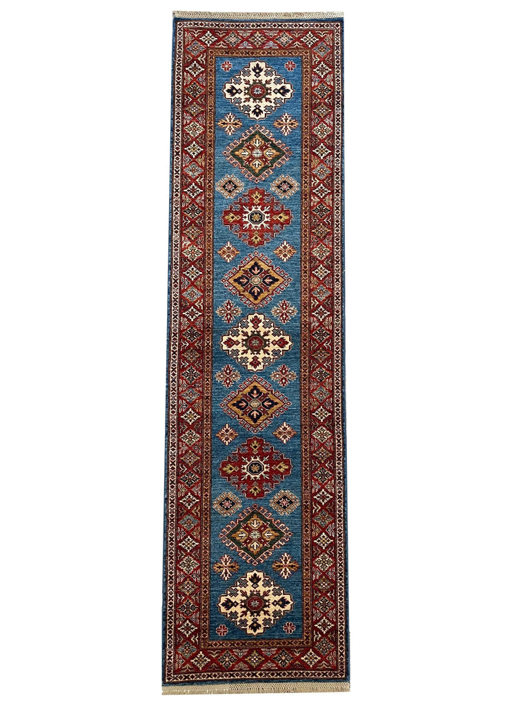 2'9"x10' Afghan-Kazak (s) Hand Knotted