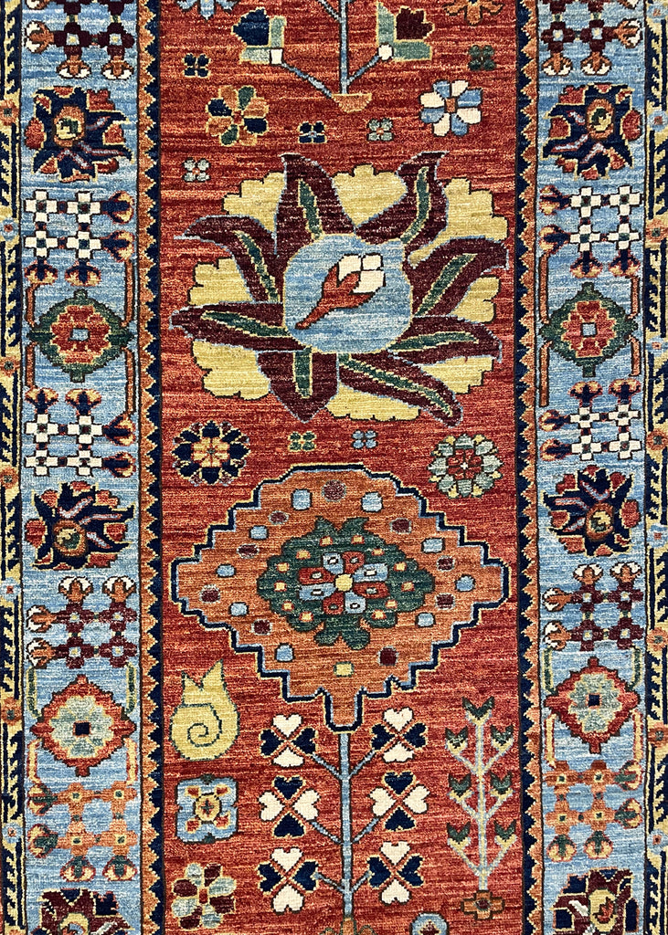 2'9"x11'7" Sauj Bolag Kurdish Hand Knotted