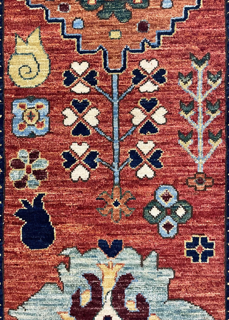 2'9"x11'7" Sauj Bolag Kurdish Hand Knotted
