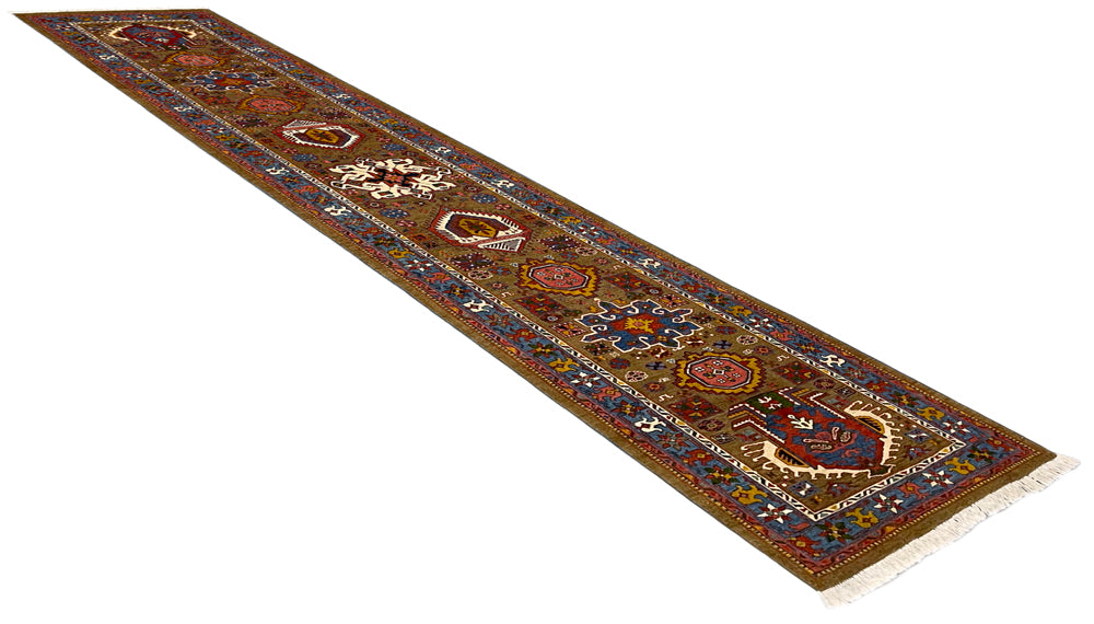 2'9"x12'1" Heriz Hand Knotted