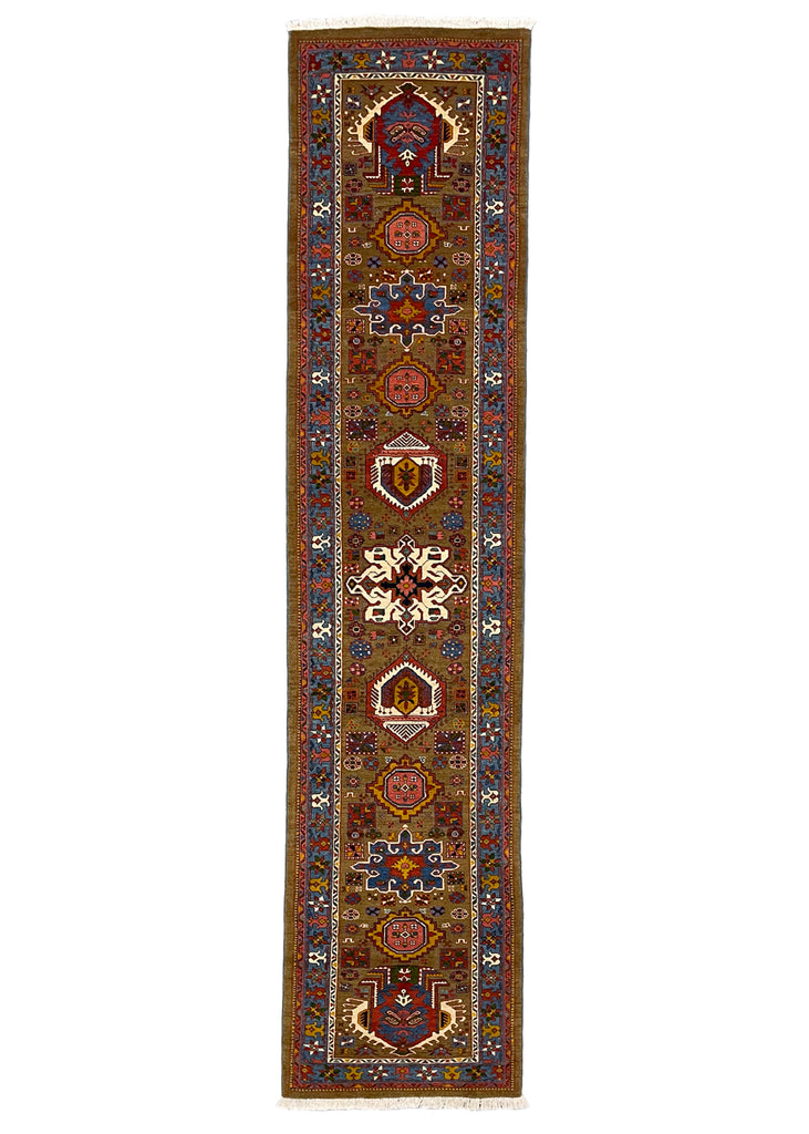 2'9"x12'1" Heriz Hand Knotted