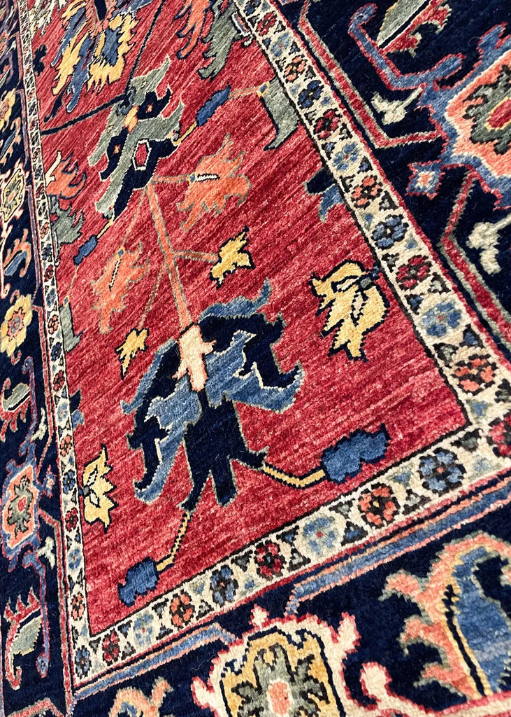 2'9"x12' Heriz Hand Knotted